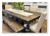 Custom built dining table in the Massive Modern Ashley style built by Cattle Bend Woodworks.