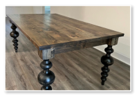 Custom built dining table in the Massive Modern Ashley style built by Cattle Bend Woodworks.