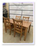 Custom built dining table in the Shaker Style built by Cattle Bend Woodworks.