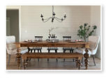 Custom built dining table in the Massive Modern Ashley style built by Cattle Bend Woodworks.
