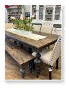 Custom built dining table in the Massive Modern Ashley style built by Cattle Bend Woodworks.